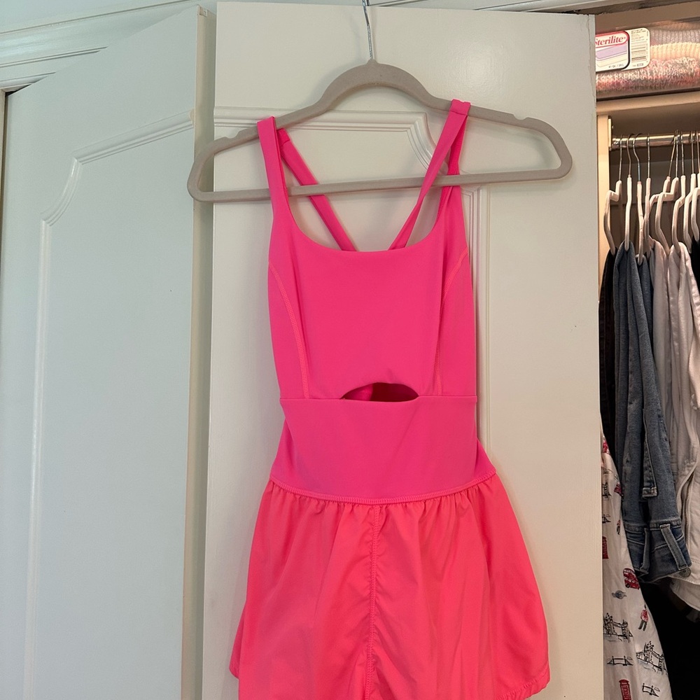 Vibrant Pink Cutout Jumpsuit with Racerback